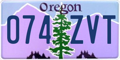 OR license plate 074ZVT