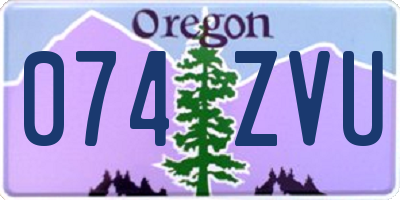 OR license plate 074ZVU