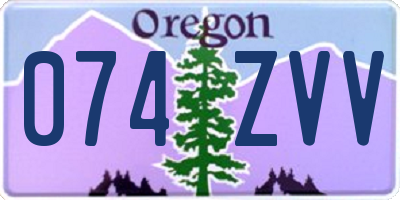 OR license plate 074ZVV