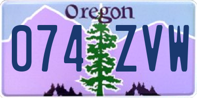OR license plate 074ZVW