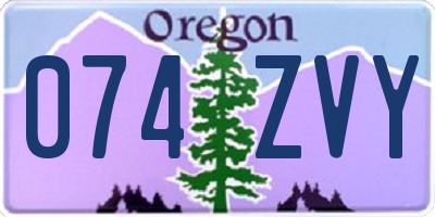 OR license plate 074ZVY