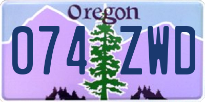 OR license plate 074ZWD