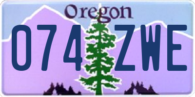 OR license plate 074ZWE