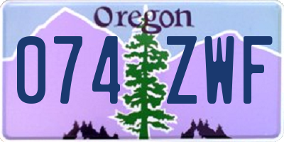 OR license plate 074ZWF
