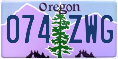OR license plate 074ZWG