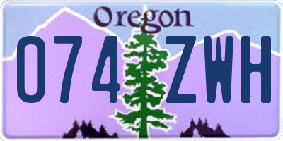 OR license plate 074ZWH