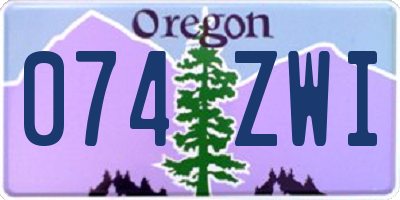 OR license plate 074ZWI