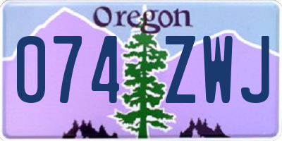 OR license plate 074ZWJ