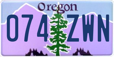 OR license plate 074ZWN