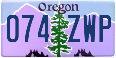 OR license plate 074ZWP