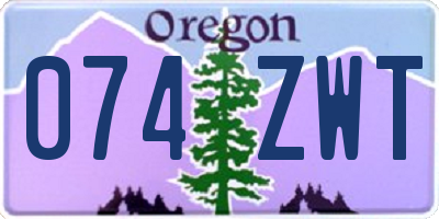 OR license plate 074ZWT