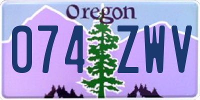 OR license plate 074ZWV