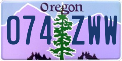OR license plate 074ZWW