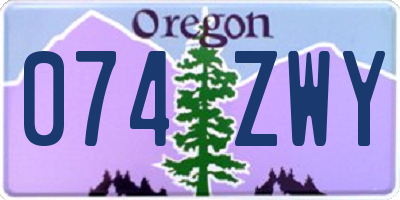 OR license plate 074ZWY