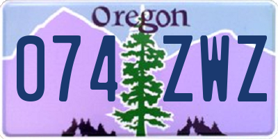 OR license plate 074ZWZ