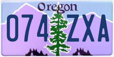 OR license plate 074ZXA