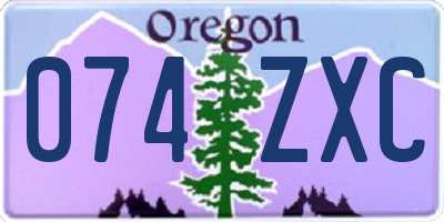 OR license plate 074ZXC