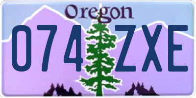 OR license plate 074ZXE