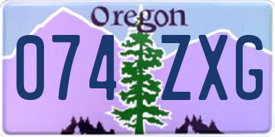 OR license plate 074ZXG