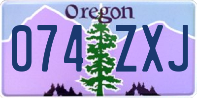 OR license plate 074ZXJ