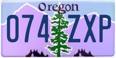OR license plate 074ZXP