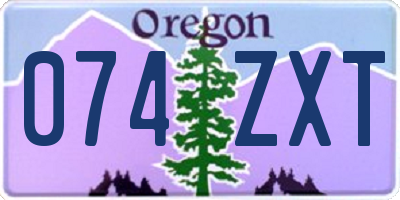 OR license plate 074ZXT