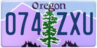 OR license plate 074ZXU