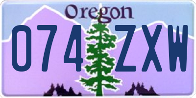 OR license plate 074ZXW