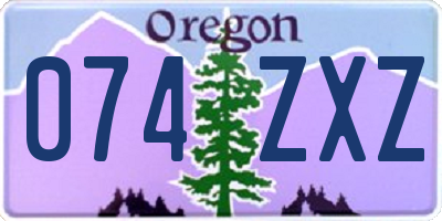 OR license plate 074ZXZ