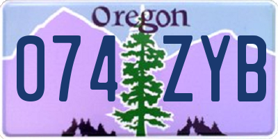 OR license plate 074ZYB