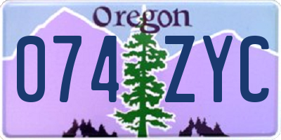 OR license plate 074ZYC