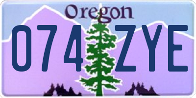 OR license plate 074ZYE