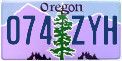 OR license plate 074ZYH