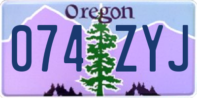 OR license plate 074ZYJ
