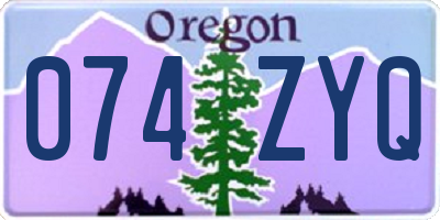 OR license plate 074ZYQ