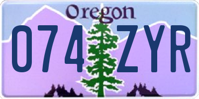 OR license plate 074ZYR