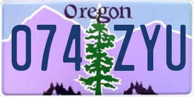 OR license plate 074ZYU