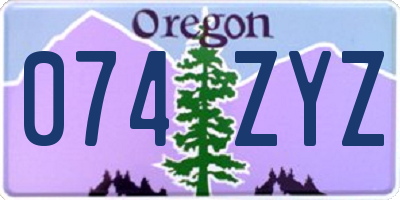 OR license plate 074ZYZ