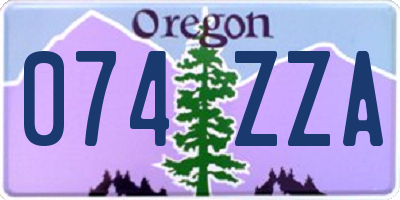 OR license plate 074ZZA