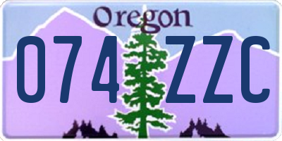 OR license plate 074ZZC