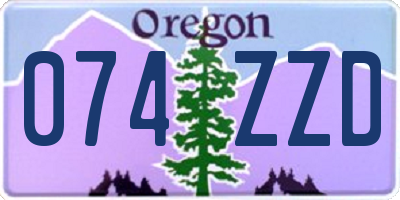 OR license plate 074ZZD