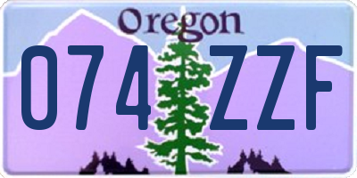 OR license plate 074ZZF