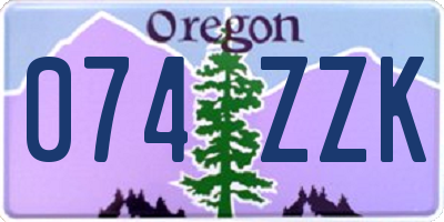 OR license plate 074ZZK