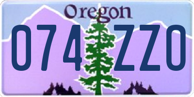 OR license plate 074ZZO