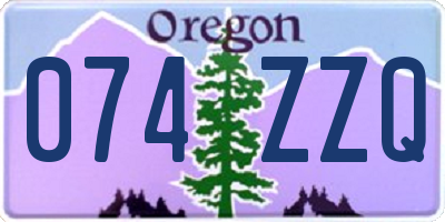 OR license plate 074ZZQ