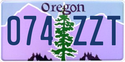 OR license plate 074ZZT