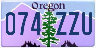 OR license plate 074ZZU