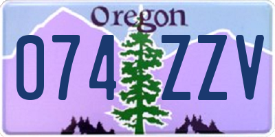 OR license plate 074ZZV