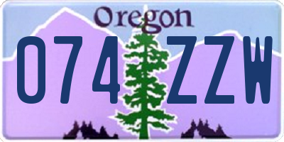OR license plate 074ZZW
