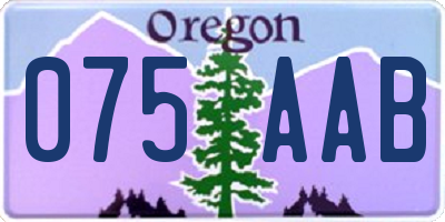 OR license plate 075AAB